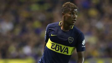 El volante colombiano Wilmar Barrios durante un partido de Boca Juniors por Superliga Argentina