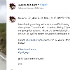 El joven colombiano de 12 años que aguantó 15 kilómetros ante Dumoulin, Urán y Ten Dam