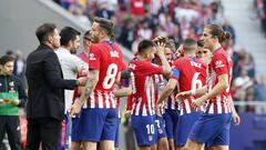 Los jugadores del Atl&eacute;tico celebran un gol ante el Celta. 