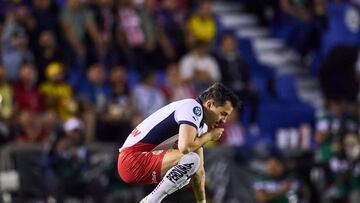 Alan Mozo of Guadalajara during the round of 16 second leg match between America and Guadalajara as part of the CONCACAF Champions Cup 2025, at Ciudad de los Deportes Stadium on March 12, 2025 in Mexico City, Mexico.