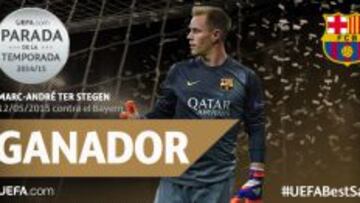 Ter Stegen, ganador a la parada del año.
