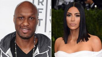 Imágenes del exjugador de la NBA Lamar Odom y de la celebrity Kim Kardashian.