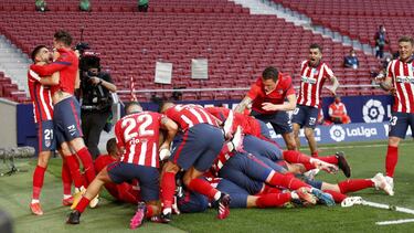 16/05/21 PARTIDO PRIMERA DIVISION ATLETICO DE MADRID - OSASUNA ALEGRIA GOL 2-1 LUIS SUAREZ