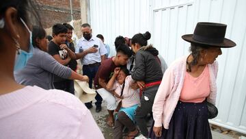 A woman reacts after knowing that her 21-year old son died during clashes with security forces amid violent protests following the ousting and arrest of former President Pedro Castillo, in Ayacucho, Peru December 15, 2022. REUTERS/Miguel Gutierrez Chero NO RESALES. NO ARCHIVES