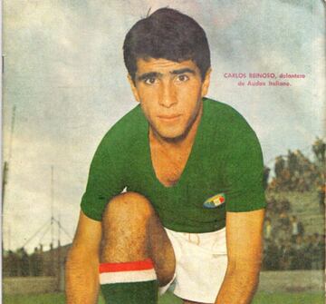 Carlos Reinoso en sus inicios como futbolista, vistiendo la camisa del Audax Italiano.