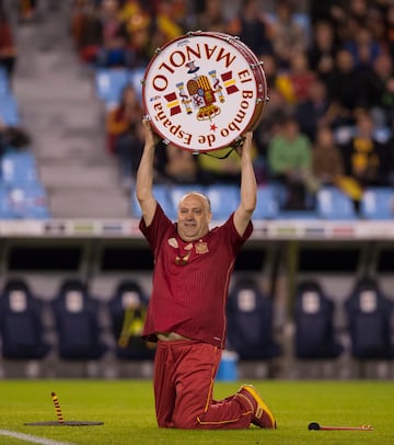 Manolo en el amistoso en Vigo entre Espa?a y Alemania en 2014.