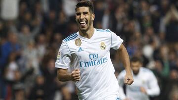 Marco Asensio celebrando su gol ante el Eibar.