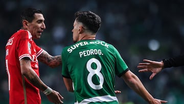 Di María y Pedro Gonçalves, en el Sporting-Benfica de Copa.