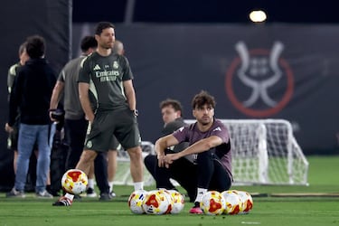 Asencio descansa en un momento del entrenamiento.