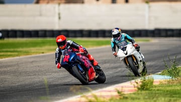 Marc Marquez y David Alonso ruedan en el Circuito Aspar.
