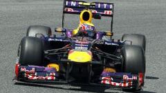 Mark Webber, durante los entrenamientos libres hoy en Montmel&oacute;.