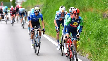 Juanpe López tira del grupo de favoritos en el Tour de los Alpes.