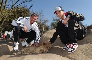 Alemania, como Eslovenia, también aprovechó un día de asueto para irse a un safari. La imagen de Podolski y Özil posando con un cachorro de león provocó otra andanada de la prensa inglesa, que asociaban la imagen del cachorrito como un desprecio de los germanos a The Three Lions (Los Tres Leones), como son conocidos los jugadores de la selección inglesa...