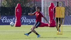 Javi S&aacute;nchez, en un entrenamiento con el Valladolid.