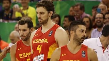 Rudy, Pau y Navarro, en una imagen con la Selecci¨®n en 2014.