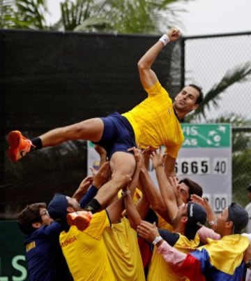 Santiago Giraldo guió el triunfo de Colombia en la Copa Davis.