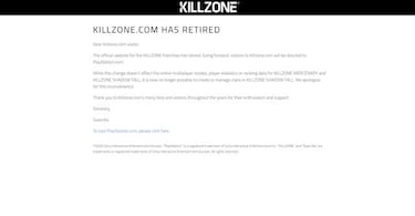 La página web oficial de Killzone cierra sus puertas
