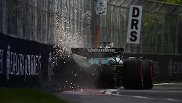 Accidente de Lance Stroll (Aston Martin AMR25). Montreal, Canadá, F1 2025.