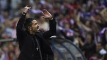 Simeone, encendido y feliz.