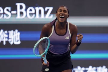  Coco Gauff of USA celebrates 