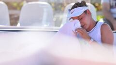 PALERMO, ITALY - AUGUST 03: Donna Vekic of Croatia looks on during the match against Arantxa Rus of Nederland during the 31st Palermo Ladies Open - Day One on August 03, 2020 in Palermo, Italy. (Photo by Tullio M. Puglia/Getty Images)