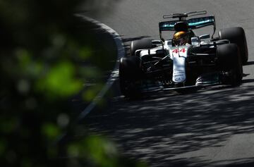 Lewis Hamilton en la calificación del GP de Canadá.
