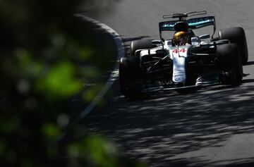 Lewis Hamilton en la calificación del GP de Canadá. 