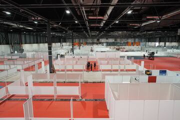 As Spain fights the spread of Covid-19, Madrid's IFEMA conference centre has been repurposed as a temporary hospital, with 5,500 beds.