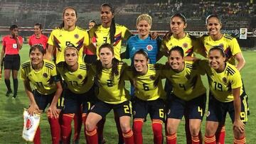 Las jugadoras de la Selecci&oacute;n Colombia Femenina en el juego amistoso ante Venezuela en el General Santander de C&uacute;cuta