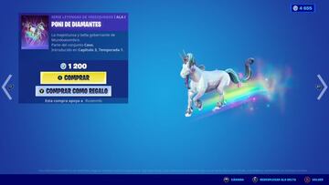 As&iacute; es el ala delta Poni de Diamantes en la tienda de Fortnite