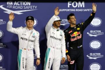 Lewis Hamilton, Nico Rosberg y Daniel Ricciardo