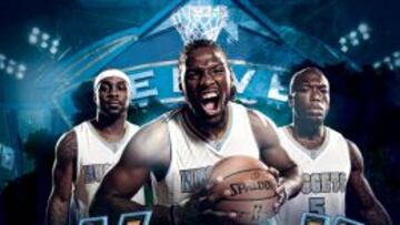 Ty Lawson, Kenneth Faried y Nate Robinson.