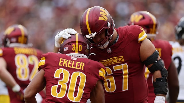 Washington running back Austin Ekeler was carted off during Thursday night’s 27-18 defeat and could be sidelined long term.