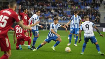 Aleix Febas, durante el M&aacute;laga - Cartagena.