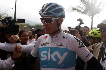 El británico Chris Froome encabezó la primera edición del 'Giro de Rigo' que disputó en Guatapé junto a Rigoberto Urán y otros ciclistas colombianos.