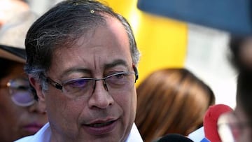 Colombian President Gustavo Petro speaks to reporters during the XXVIII Ibero-American Summit of Heads of State and Government at the Dominican Foreign Ministry building in Santo Domingo, on March 25, 2023. (Photo by Federico Parra / AFP) (Photo by FEDERICO PARRA/AFP via Getty Images)