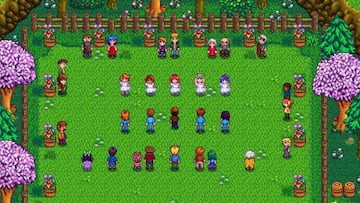 Escena del festival de la Danza Floral en Stardew Valley.