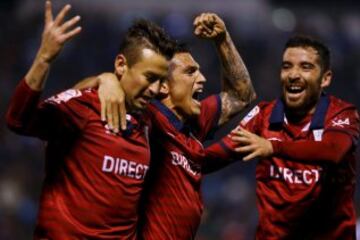 Roberto Gutiérrez celebra tras marcar el único gol del partido.