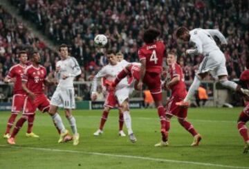 24/04/2014. Champions League semi final, return leg at the Allianz Arena Sergio Ramos opens the scoring as Real Madrid romp to a 0-4 win.