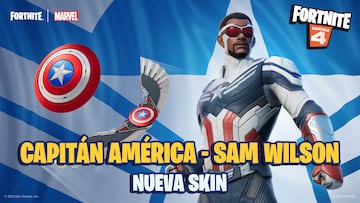 fortnite nueva skin capitan america sam wilson mcu marvel