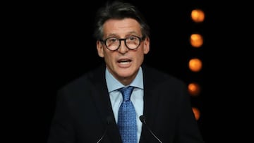 El presidente de World Athletics Sebastian Coe habla durante la gala anual de los Premios de World Athletics 2019.