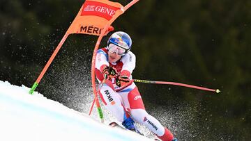 El esquiador suizo Marco Odermatt, durante un entrenamiento previo a la prueba de descenso en la Copa del Mundo de Courchevel.