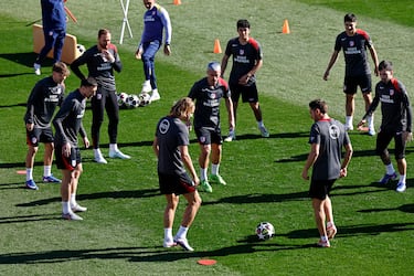 El grupo durante el entrenamiento.