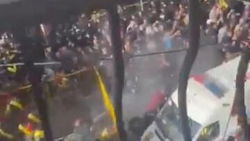 Smoke rises from an explosion during a funeral, coinciding with a second day of devices used by Hezbollah members detonating, in Kfar Sir, Lebanon, September 18, 2024, in this still image obtained from social media video. Social Media/via REUTERS THIS IMAGE HAS BEEN SUPPLIED BY A THIRD PARTY. MANDATORY CREDIT. NO RESALES. NO ARCHIVES.