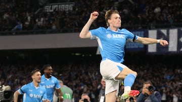 McTominay celebra su gol ante el Nápoles.