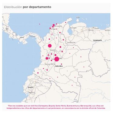 Mapa de casos y muertes por coronavirus por departamentos en Colombia: hoy, 27 de abril