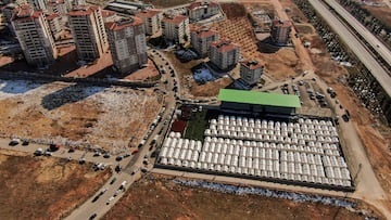 The Gaziantep stadium, converted into a care center for victims.