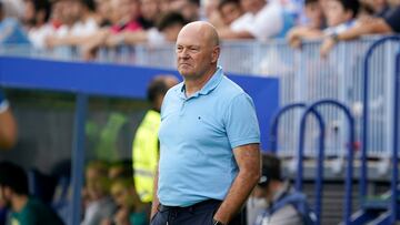 Pepe Mel, durante el M¨¢laga - Eibar.