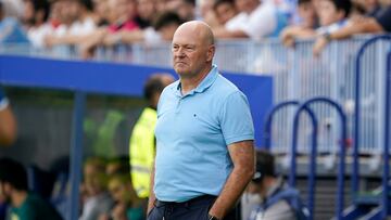 Pepe Mel, durante el Málaga - Eibar.