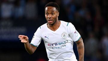 Manchester City&#039;s English midfielder Raheem Sterling controls the ball during the UEFA Champions League first round group A football match between Paris Saint-Germain&#039;s (PSG) and Manchester City at The Parc des Princes stadium in Paris on Septem